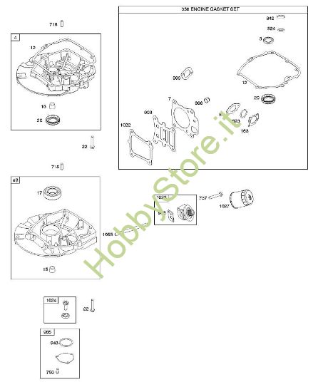 I - Set guarnizioni motore, coppa B&S - 12 €¦ 122Q02-0171-B1 brand Stihl